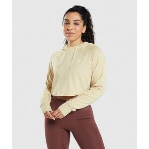 Gymshark Women’s Training Cropped Hoodie Tan Beige Size Small